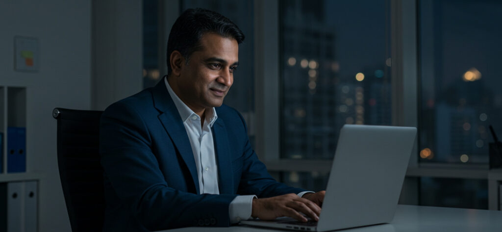 Business man on custom built travel solutions - Unique User Experiences - Full Width Image