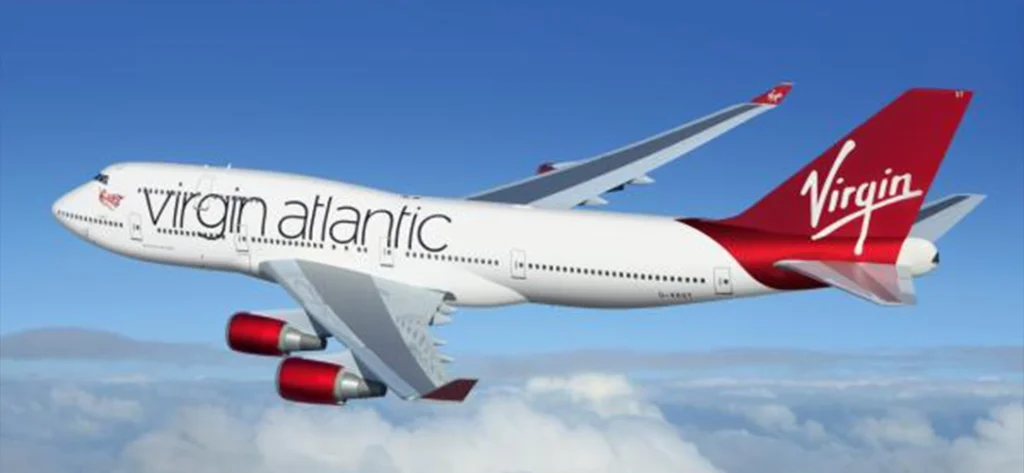 Virgin Atlantic plane in flight
