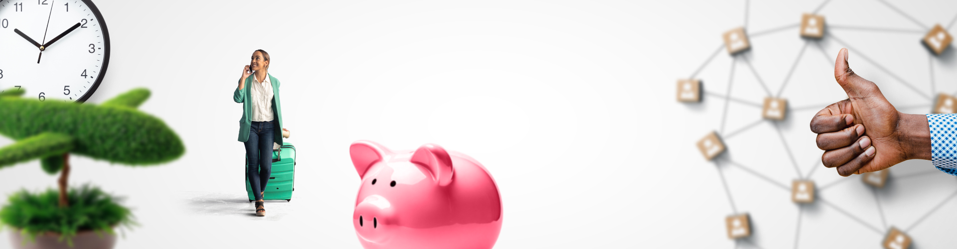 Banner depicting benefits of using Travel Management Company